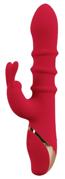 You2Toys Rabbit Vibrator 3 Moving Rings Silicone Waterproof 23.7cm Pink