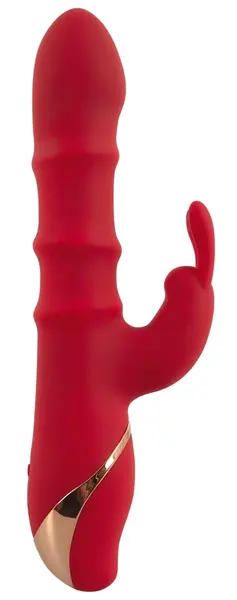 You2Toys Rabbit Vibrator 3 Moving Rings Silicone Waterproof 23.7cm Pink