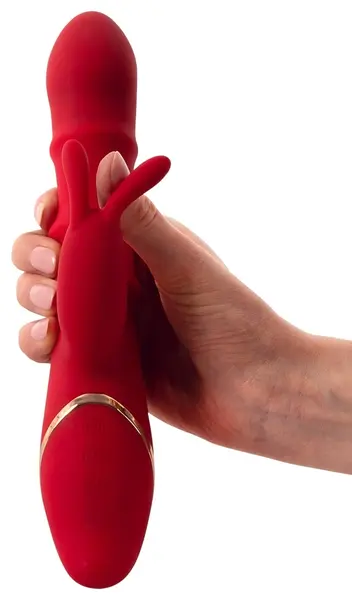 You2Toys Rabbit Vibrator 3 Moving Rings Silicone Waterproof 23.7cm Pink