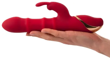 You2Toys Rabbit Vibrator 3 Moving Rings Silicone Waterproof 23.7cm Pink