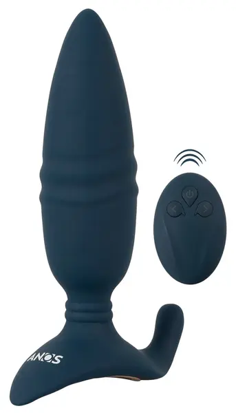 ANOS RC Thrusting Plug with Remote Control, Perineum Stimulator, Black