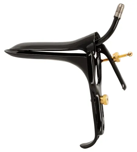 Fetish Collection Speculum Air & Liquid Tube Black-Gold 15cm Steel