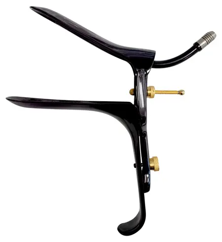 Fetish Collection Speculum Air & Liquid Tube Black-Gold 15cm Steel