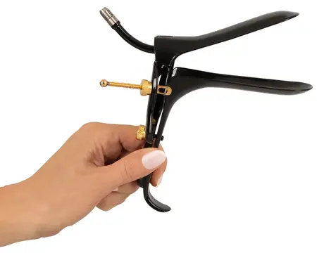 Fetish Collection Speculum Air & Liquid Tube Black-Gold 15cm Steel