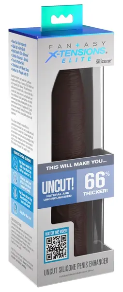 Fantasy X-Tensions Elite Uncut Silicone Intimate Sleeve Brown 17.8cm