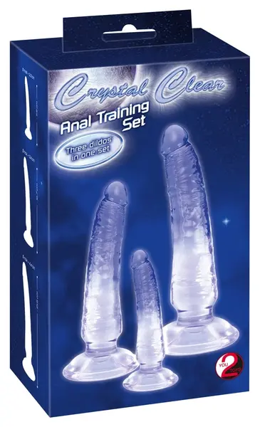 Crystal Clear Set of 3 Transparent Intimate Models with Suction Base PVC