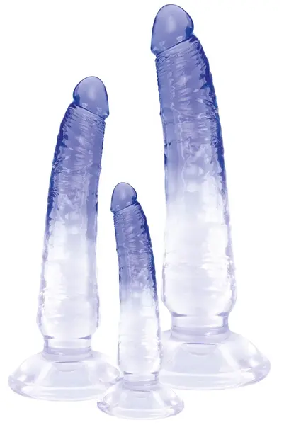 Crystal Clear Set of 3 Transparent Intimate Models with Suction Base PVC