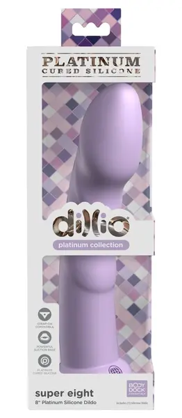 Dillio Platinum Super Eight 21cm Silicone Intimate Device Purple