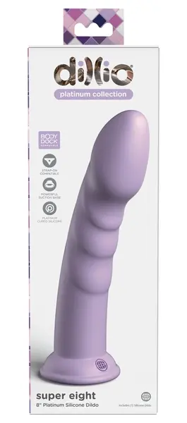Dillio Platinum Super Eight 21cm Silicone Intimate Device Purple