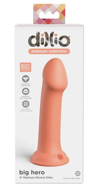 Dillio Platinum Big Hero Flexible Silicone Model Peach 17 cm