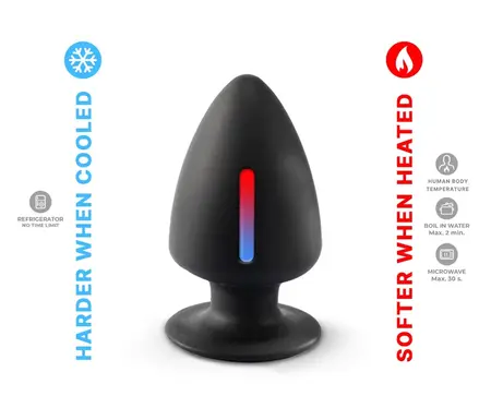 SilexD Premium Silicone Plug L - Temperature Play, 13 cm, Black