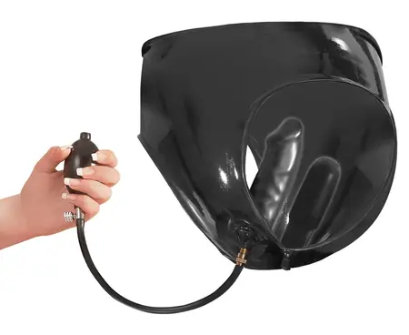 LateX Inflatable Briefs with Dual Internal Elements XL Size Black