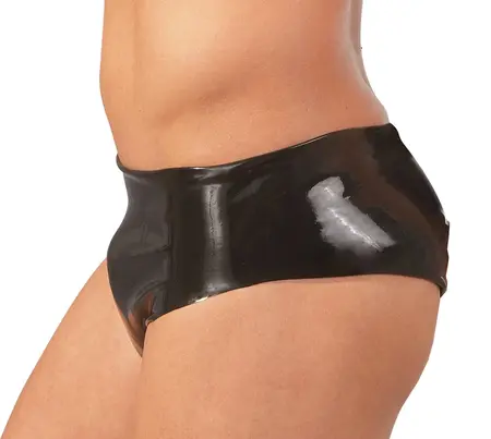 LateX Men's Latex Briefs Black M/L with Integrated Insertable Element