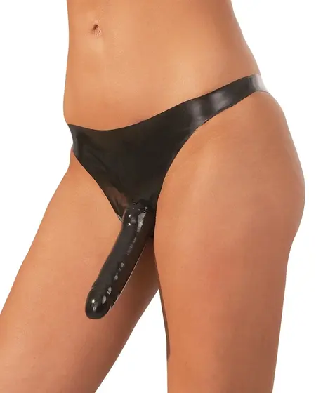 LateX Briefs Black S-L with Dual Silicone Extensions