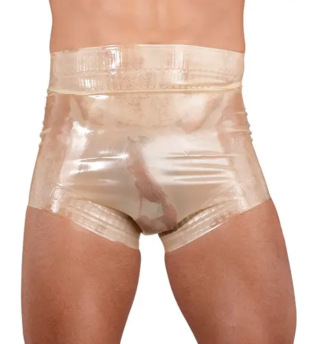 Latexa Diaper Briefs 2XL Transparent Skin-Tone High-Waisted Latex