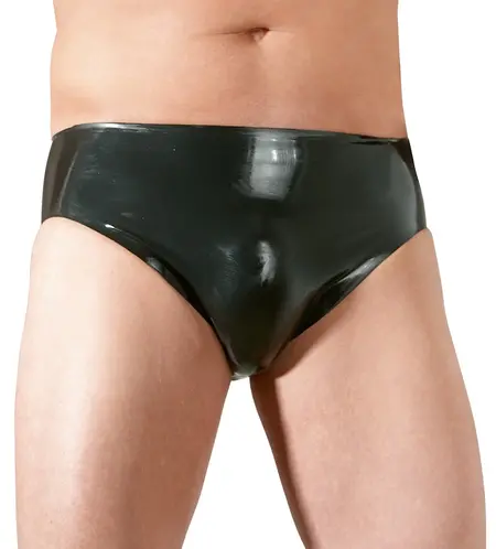 LateX Men's Latex Briefs M with Integrated Anatomic Insert, Black