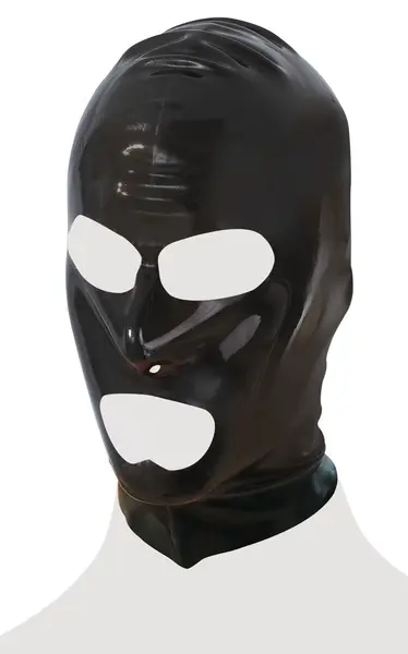 LateX Classic Head Mask Black 0.4mm Natural Rubber, Eye & Mouth Openings