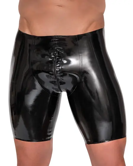 LateX Men's Latex Pants with Front-to-Back Zip XL Black 0.4mm