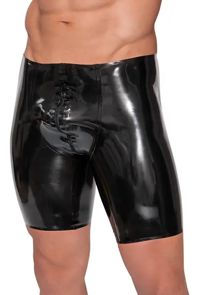 LateX Men's Latex Pants with Front-to-Back Zip XL Black 0.4mm