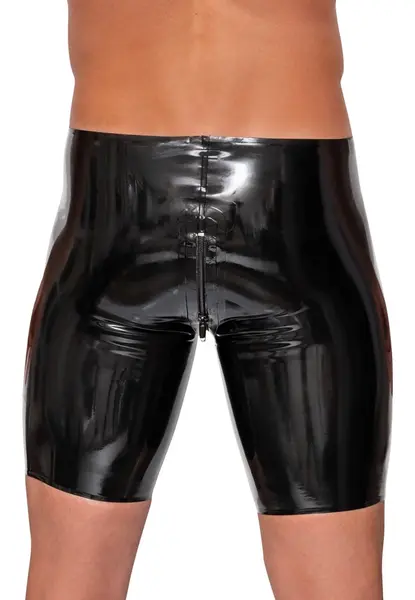 LateX Men's Black Latex Pants with Full-Length Zip, Size M