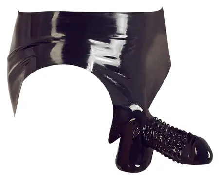 LateX Men's Latex Briefs XL with Integrated Textured Sleeve