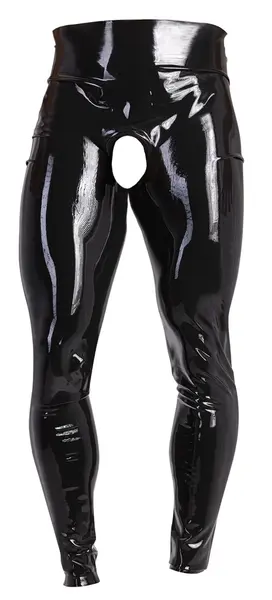 LateX Latex Men's Leggings XL with Anatomical Front Opening Black