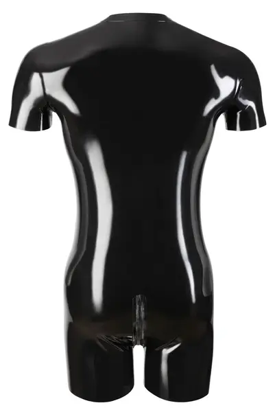 LateX Men's Latex Body Playsuit M Black 0.4mm 3-Way Zipper