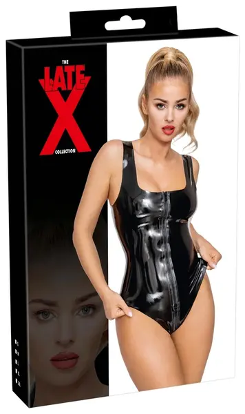 LateX Body Black XXL with Full-Length 2-Way Zipper, 0.35mm