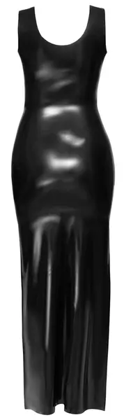 LateX Maxi Latex Dress Black 2XL - Sleek Rubber Evening Gown