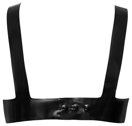 LateX Black Latex Bustier XL - Adjustable Back, Natural Rubber