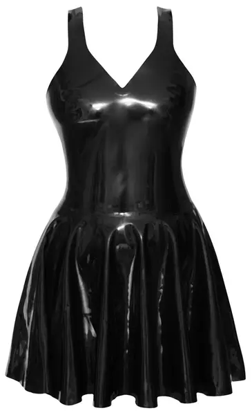 LateX Mini Dress Black S - Classic Tapered Rubber Outfit