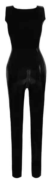 LateX Black Latex Bodysuit M - Sleeveless, 3-Way Zipper, 0.4 mm
