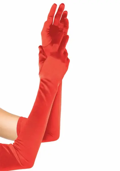 Leg Avenue Extra Long Satin Gloves Black Opera-Length Elegant Fit