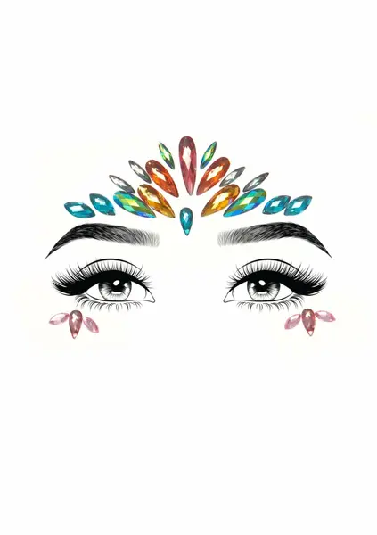 Leg Avenue Avri Adhesive Face Jewels Sticker Iridescent Festival Set