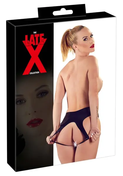 LateX Black Crotchless Briefs S-L - Skin-Tight Natural Rubber Design