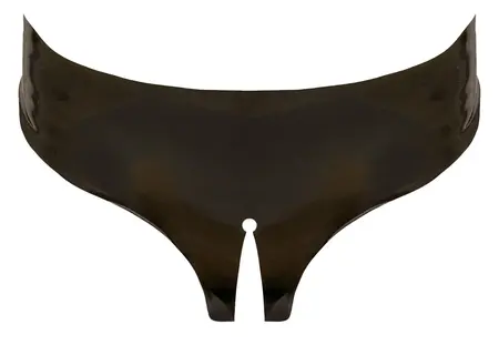 LateX Black Crotchless Briefs S-L - Skin-Tight Natural Rubber Design
