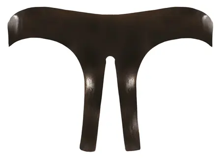 LateX Black Crotchless Briefs S-L - Skin-Tight Natural Rubber Design
