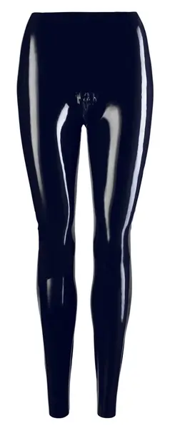Blackstyle Latex Leggings L with 3-Way Zipper, Shiny Finish