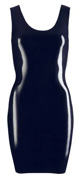Cottelli Collection Latex Mini Dress Black L - Sleek Sleeveless Design