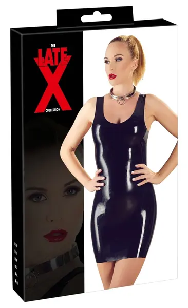 LateX Mini Dress XS Black - Sleek Fitted Natural Latex Design