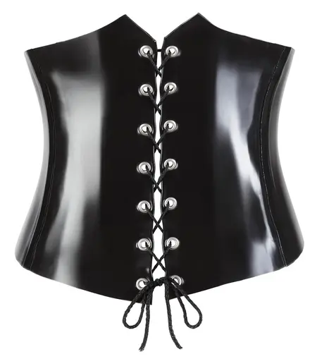 Black Level Latex Waist Cincher Black 2XL - Shaping Corset with Lacing
