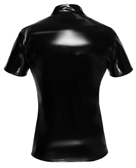 Black Level Polo Shirt L Shiny Black Vinyl Classic Fit