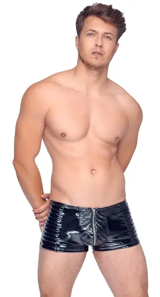Black Level Biker-Style Vinyl Pants XL, Stretch, Glossy Finish