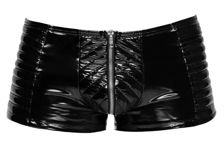 Black Level Vinyl Biker-Style Stretch Pants for Men, Shiny Finish, M