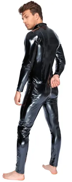 Black Level Vinyl Jumpsuit XL - Shiny 4-Way Stretch Catsuit