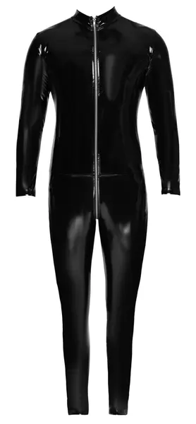 Black Level Vinyl Jumpsuit L - Shiny 4-Way Stretch Bodysuit