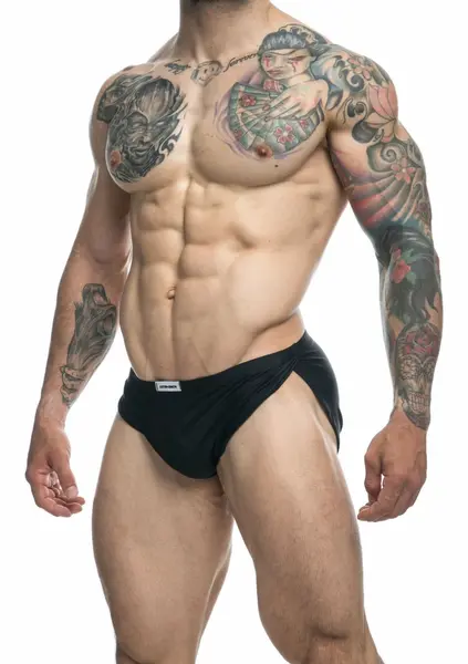 Justin+Simon Running Short Chloride-Resistant Athletic Swimwear Black M