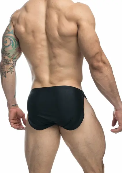 Justin+Simon Running Short Chloride-Resistant Athletic Swimwear Black M
