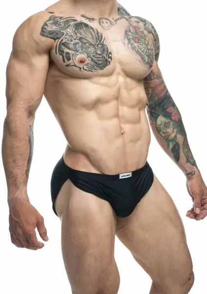 Justin+Simon Running Short Chloride-Resistant Athletic Swimwear Black M