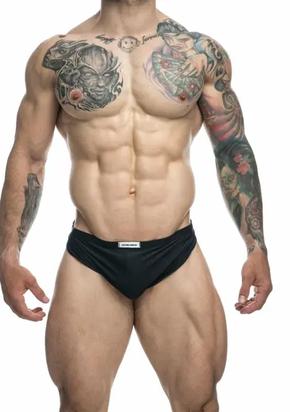 Justin+Simon Running Short Chloride-Resistant Athletic Swimwear Black M